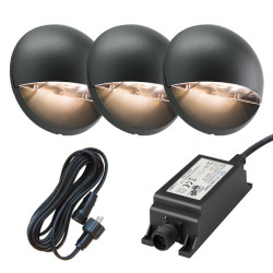 Ludeco Outdoor Lighting UK 12v Kit 3 Light  Vidar 1w Eyelid Wall  Set