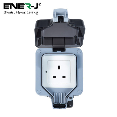 Ludeco Low Voltage Lighting UK Weatherproof IP66 Single Smart WIFI 13 Amp Switched Socket Outlet
