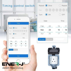 Ludeco Low Voltage Lighting UK Weatherproof IP66 Single Smart WIFI 13 Amp Switched Socket Outlet 1