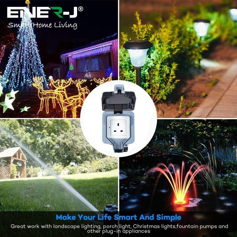 Ludeco Low Voltage Lighting UK Weatherproof IP66 Single Smart WIFI 13 Amp Switched Socket Outlet 2