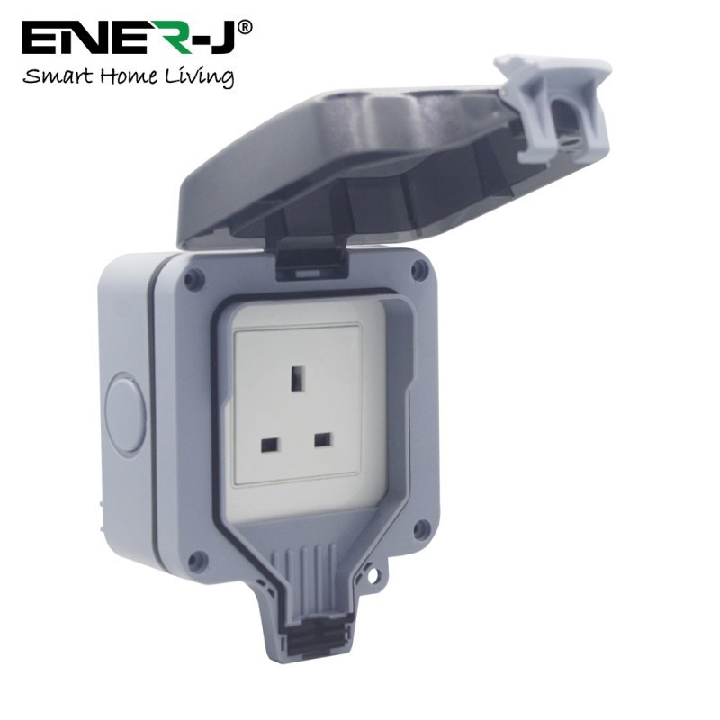 Ludeco Low Voltage Lighting UK Weatherproof IP66 Single Smart WIFI 13 Amp Switched Socket Outlet 3