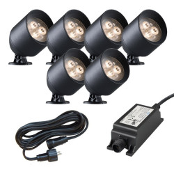 Ludeco Low Voltage 12v DIY UK 6 Light 1w Spotlight Kit Black