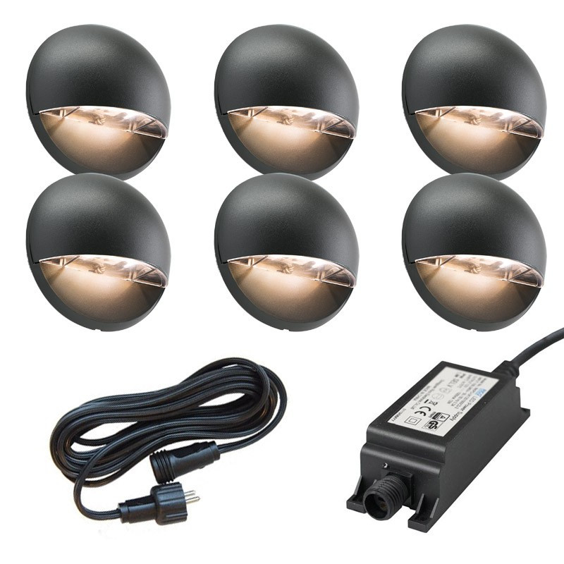 Ludeco Low Voltage 12v DIY UK 6 Light 1w  Vidar Wall Light Kit