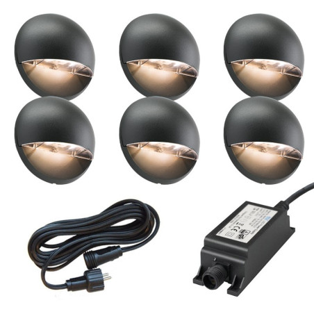 Ludeco Low Voltage 12v DIY UK 6 Light 1w Vidar Wall Light Kit