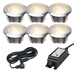 Ludeco Low Voltage 12v DIY UK 6 Light Olan 40 6 Decking Light Kit