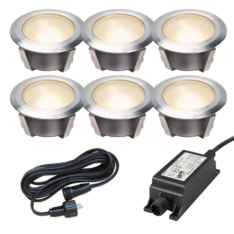 Ludeco Low Voltage 12v DIY UK 6 Light Olan 40 6 Decking Light Kit