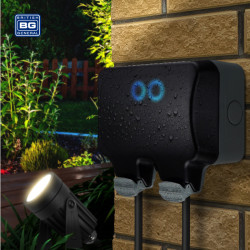Ludeco Low Voltage Lighting UK Weatherproof IP66 Twin Smart WIFI 13 Amp Switched Socket Outlet 6