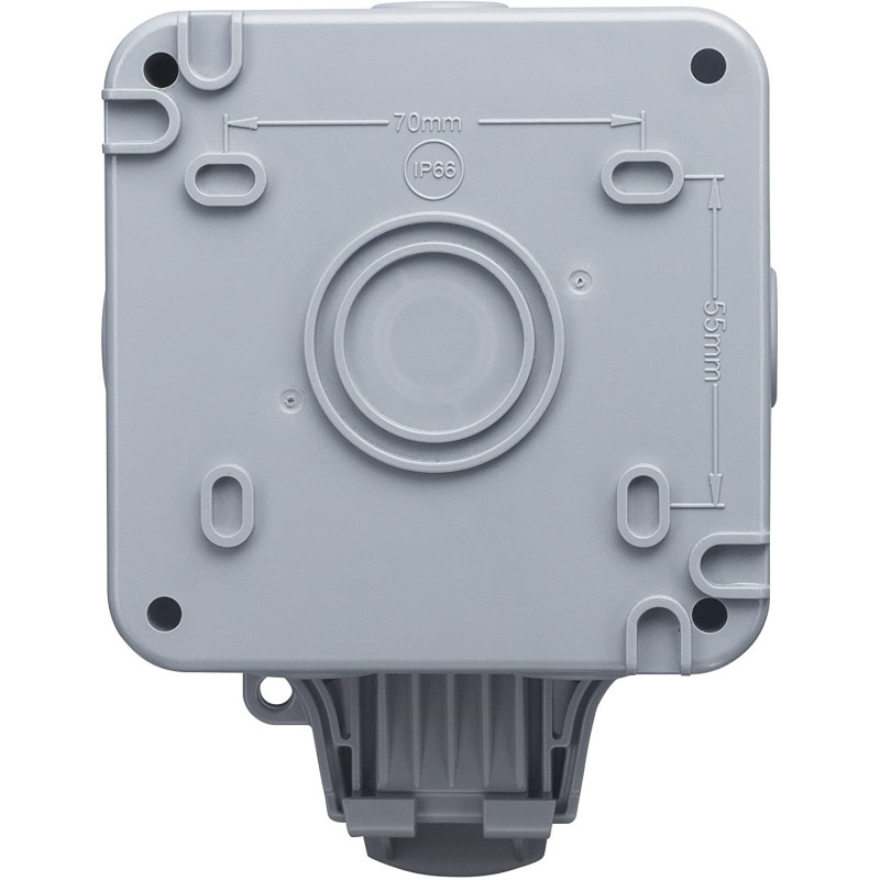 Ludeco Low Voltage Lighting UK Weatherproof IP66 Single 13 Amp Switched Socket Outlet 3
