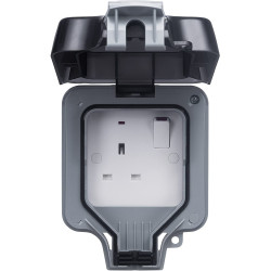 Ludeco Low Voltage Lighting UK Weatherproof IP66 Single 13 Amp Switched Socket Outlet