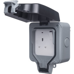 Ludeco Low Voltage Lighting UK Weatherproof IP66 Single 13 Amp Switched Socket Outlet 1