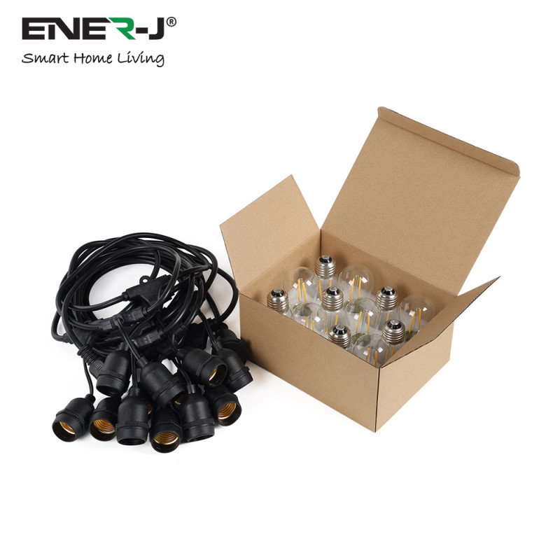 Outdoor IP65 Light  String Set Ener-J LED Filament Festoon Lighting Kit - 240 Volt 13