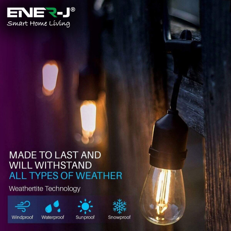 Outdoor IP65 Light  String Set Ener-J LED Filament Festoon Lighting Kit - 240 Volt 3