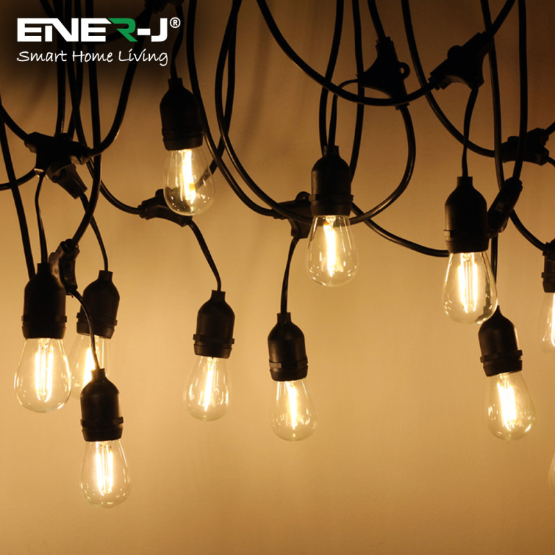 Outdoor IP65 Light  String Set Ener-J LED Filament Festoon Lighting Kit - 240 Volt