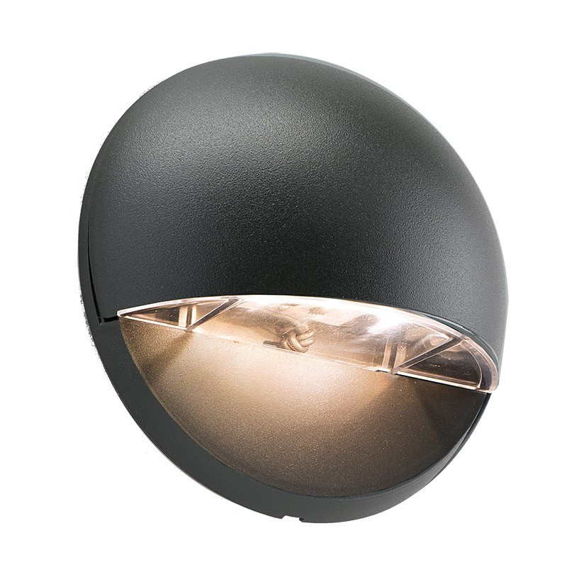 Ludeco Lighting UK DIY Low Voltage 12v Vidar Eyelid Wall Light Black 1