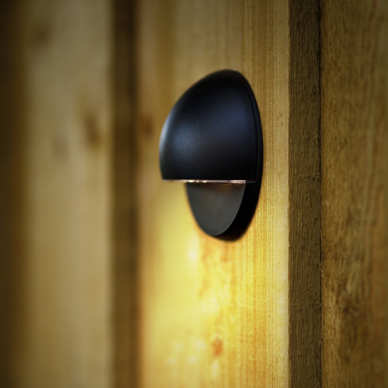 Ludeco Lighting UK DIY Low Voltage 12v Vidar Eyelid Wall Light Black 2