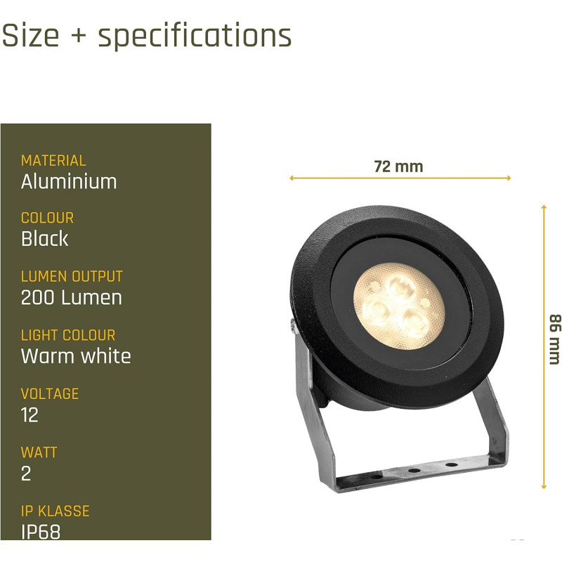 Ludeco Lighting 12Volt Ezra Garden Underwater Spotlight 2